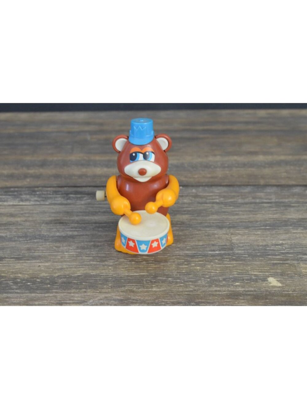Vintage Tomy Bear Drummer Wind-Up Toy Circus Animal Plastic